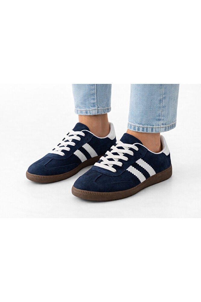 retro sneaker spor ayakkabı kadın günlükB75806 Renkli Rahat Hafif Günlük Yürüyüş Ayakkabısı Lacivert - 37