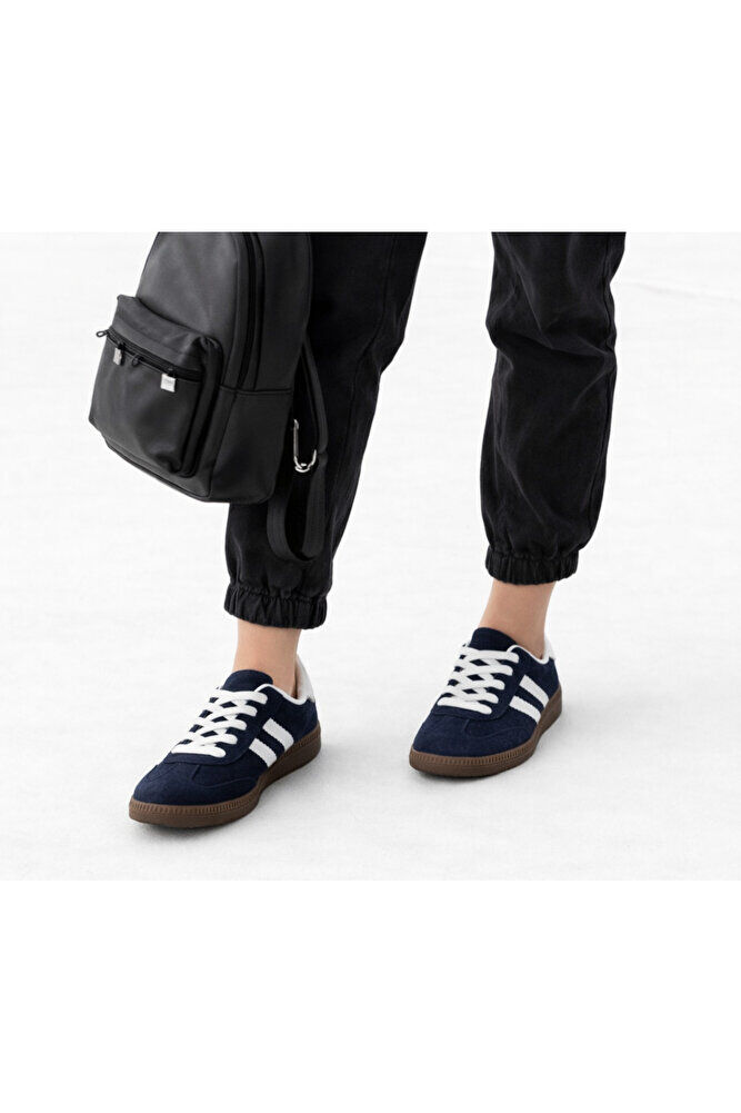 retro sneaker spor ayakkabı kadın günlükB75806 Renkli Rahat Hafif Günlük Yürüyüş Ayakkabısı Lacivert - 40