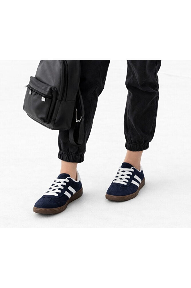 retro sneaker spor ayakkabı kadın günlükB75806 Renkli Rahat Hafif Günlük Yürüyüş Ayakkabısı Lacivert - 39