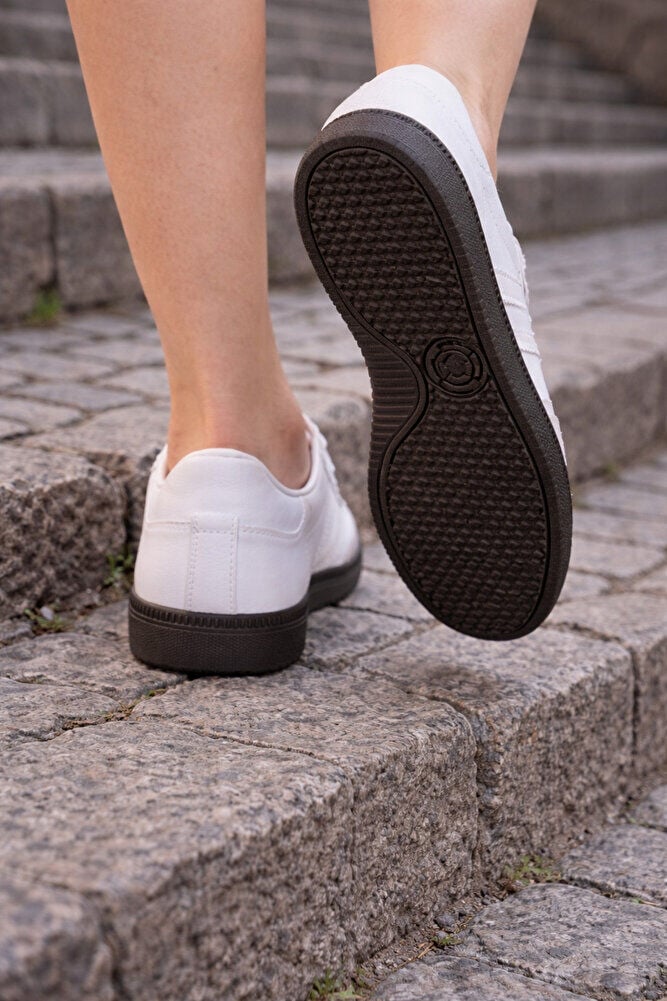 retro sneaker spor ayakkabı kadın günlükB75806 Renkli Rahat Hafif Günlük Yürüyüş Ayakkabısı Beyaz - 36