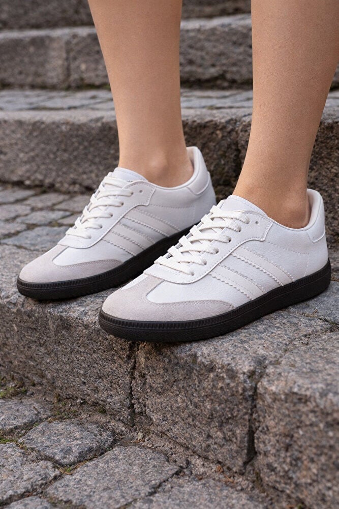 retro sneaker spor ayakkabı kadın günlükB75806 Renkli Rahat Hafif Günlük Yürüyüş Ayakkabısı Beyaz - 39