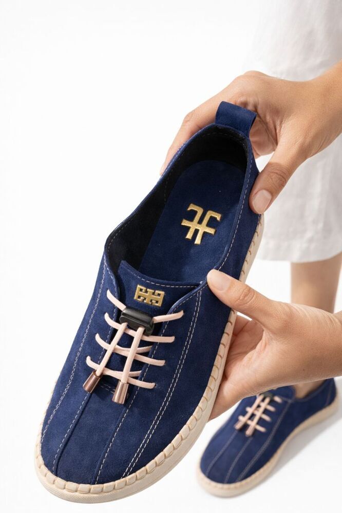 Comfort Sneaker Yumuşak Akıllı Bağcıklı Memory Taban Günlük Kaymaz Hafif Yürüyüş Ayakkabısı Lacivert - 39